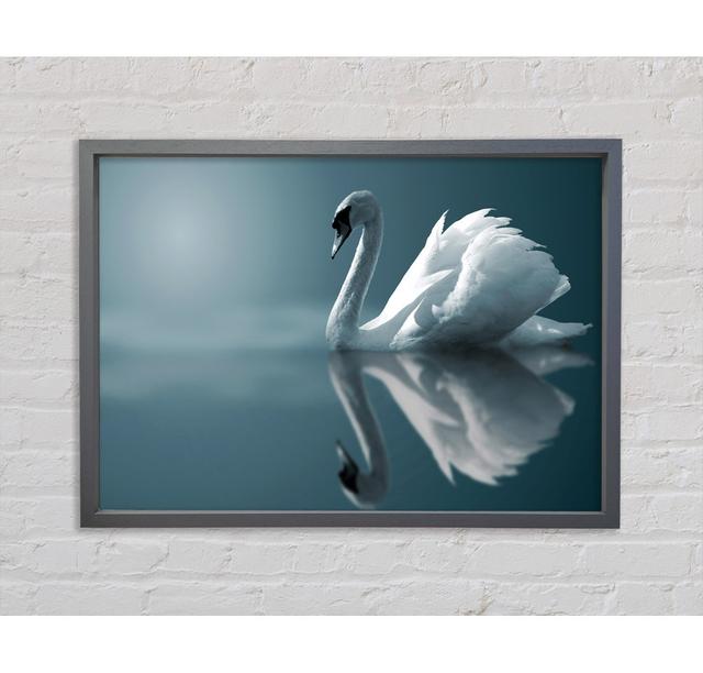 Swan Reflections Framed Print Ebern Designs Size: 100cm H x 141.4cm W on Productcaster.