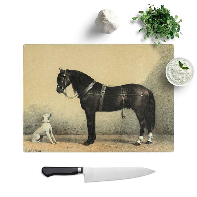 Glass Horse & Hound by Emil Volkers Chopping Board East Urban Home Size: 28.5 cm W x 20 cm L on Productcaster.