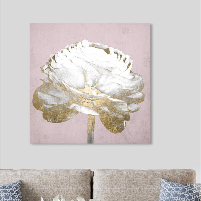 Blush Gold Luxe Flower - Wrapped Canvas Print East Urban Home Size: 91.44cm H x 91.44cm W x 3.81cm D on Productcaster.