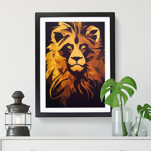 Lion Boho - Picture Frame Print Big Box Art Frame Option: Oak, Size: 64cm H x 46cm W x 2cm D on Productcaster.