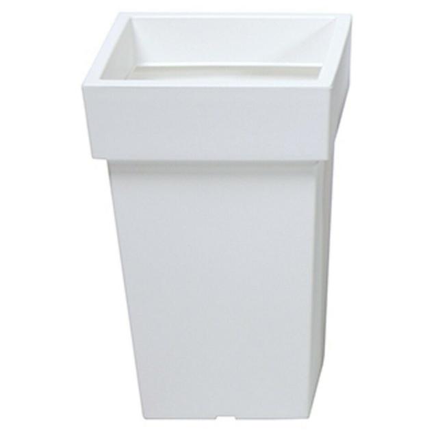 Calabro Plastic Plant Pot Freeport Park Colour: White, Size: 29.3cm H x 19.3cm W x 19.3cm D on Productcaster.