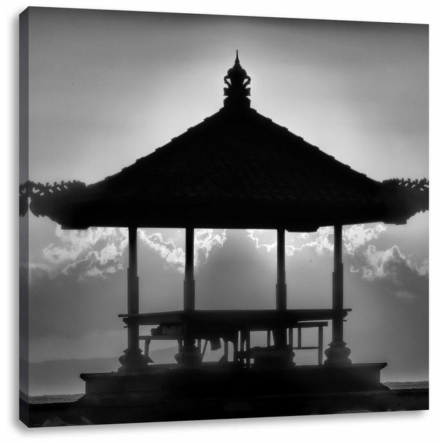 Leinwandbild Pagode in Bali im Sonnenuntergang East Urban Home Größe: 60 cm H x 60 cm B on Productcaster.