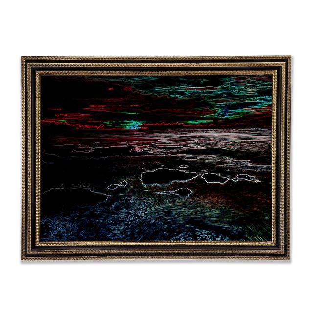 Abstract Neon Seascape Framed Print Ivy Bronx Size: 59.1cm H x 84.1cm W on Productcaster.