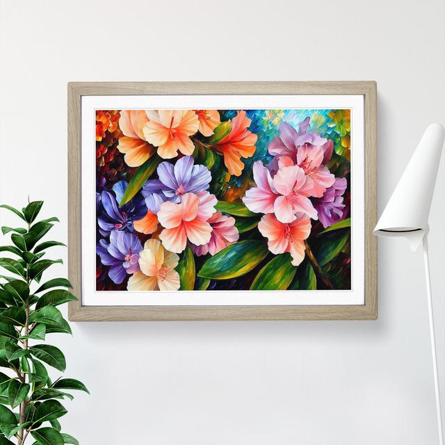 Rhododendron Flower Vol.1 Abstract - Picture Frame Photograph 17 Stories Size: 25cm H x 34cm W x 2cm D, Frame Colour: Oak Framed on Productcaster.