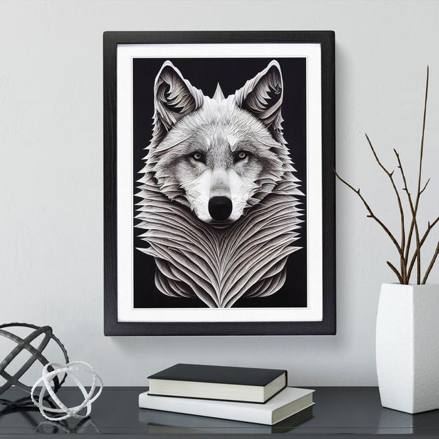 Bust of the Wolf No.2 - Picture Frame Graphic Art Alpen Home Frame Colour: Black, Size: 64cm H x 46cm W x 2cm D on Productcaster.