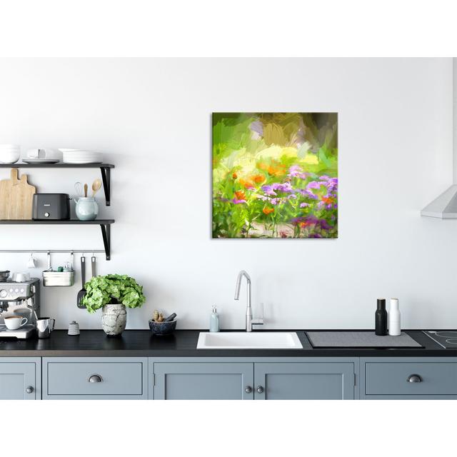 Flower Meadow - Unframed Painting on Glass Ophelia & Co. Size: 60cm H x 60cm W x 0.4cm D on Productcaster.