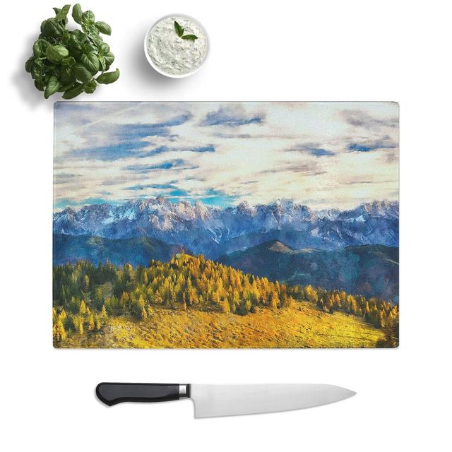 View of the Alps in Austria Painting Chopping Board East Urban Home Size: 0.4cm H x 20cm W x 28.5cm L on Productcaster.