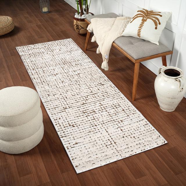 Boho Ivory/Brown 17 Stories Rug Size: Runner 80 x 220cm on Productcaster.