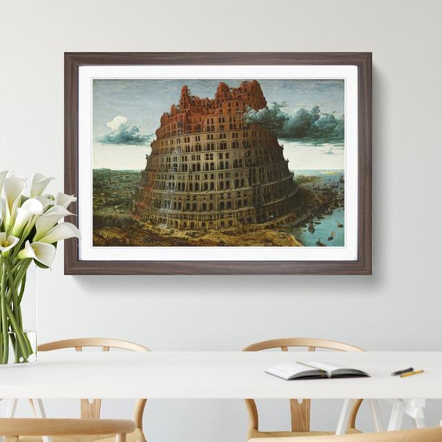 The Tower of Babel by Pieter Bruegel the Elder - Picture Frame Painting East Urban Home Size: 36cm H x 48cm W x 2cm D, Frame Option: Walnut Framed on Productcaster.