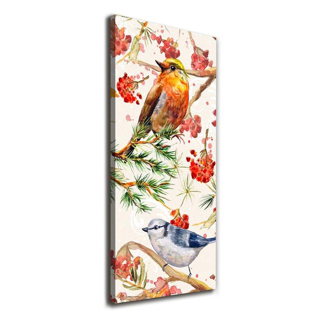 Birds and Flowers - Wrapped Canvas Art Prints Ophelia & Co. on Productcaster.