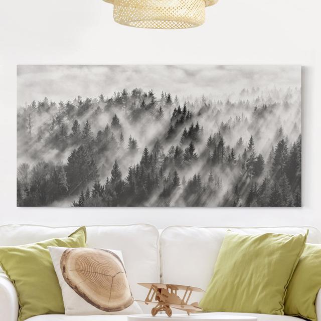 Lichtstrahlen Im Nadelwald by Kein Künstler - Wrapped Canvas Print Bilderwelten Size: 40cm H x 80cm B on Productcaster.