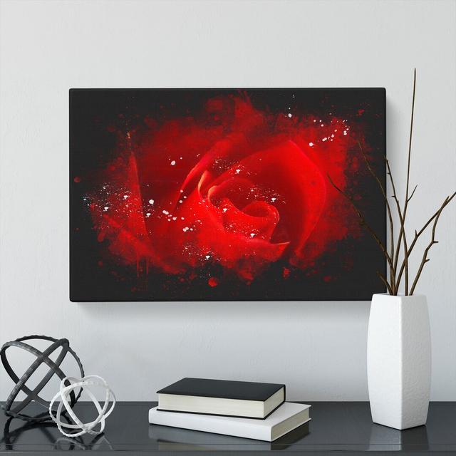 Red Rose Flower Vol.8 - Wrapped Canvas Print East Urban Home Size: 50cm H x 76cm W x 3cm D on Productcaster.