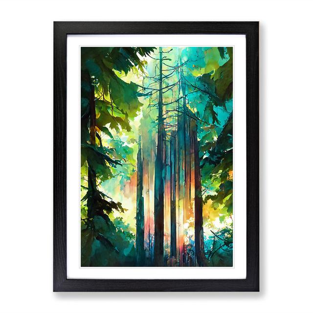 Forest Portrait No.1 Abstract - Picture Frame Painting Alpen Home Frame Colour: Black, Size: 34cm H x 25cm W x 2cm D on Productcaster.