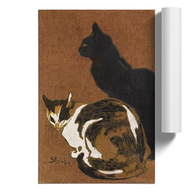 Two Cats by Theophile Steinlen - No Frame Painting East Urban Home Size: 42cm H x 30cm W x 0.1cm D on Productcaster.