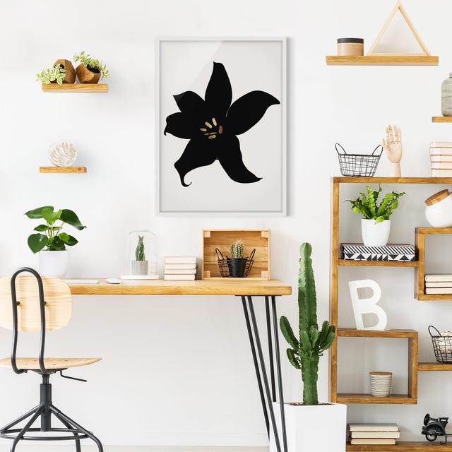 Plant World - Orchid Black And Gold - Single Picture Frame Print Rosalind Wheeler Size: 100cm H x 70cm W x 2cm D, Matte Colour: No Matte, Format: Whit on Productcaster.