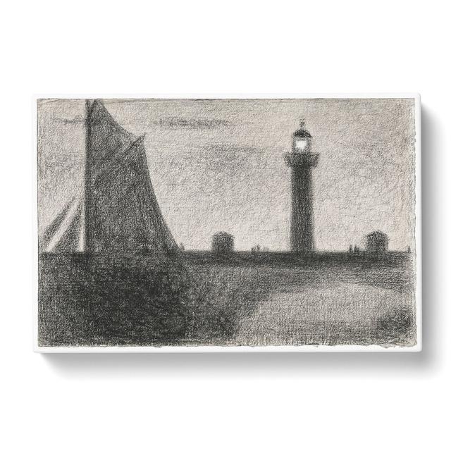 Lighthouse at Honfleur by Georges Seurat - Wrapped Canvas Painting East Urban Home Size: 50cm H x 76cm W x 3cm D on Productcaster.