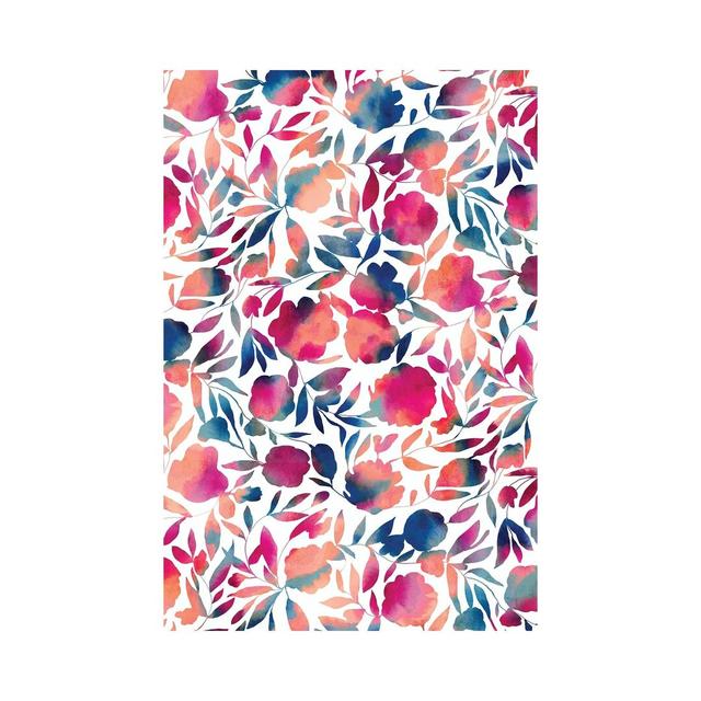 Watercolour Floral Papercut Vibrant Multi by Jacqueline Maldonado - Wrapped Canvas Painting ClassicLiving Size: 30.48cm H x 20.32cm W x 1.91cm D on Productcaster.