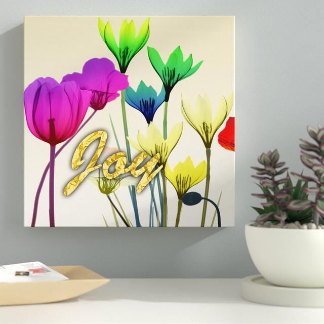 Floral Calm Pop Joy - Wrapped Canvas Print East Urban Home Size: 61 cm H x 61 cm W on Productcaster.