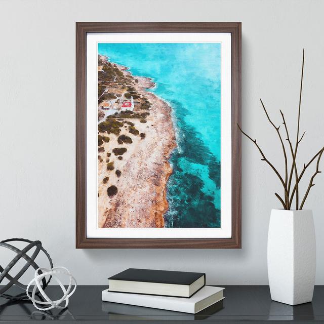 Lighthouse on the Coast of Spain - Picture Frame Graphic Art East Urban Home Size: 48cm H x 36cm W x 2cm D, Frame Option: Walnut Framed on Productcaster.