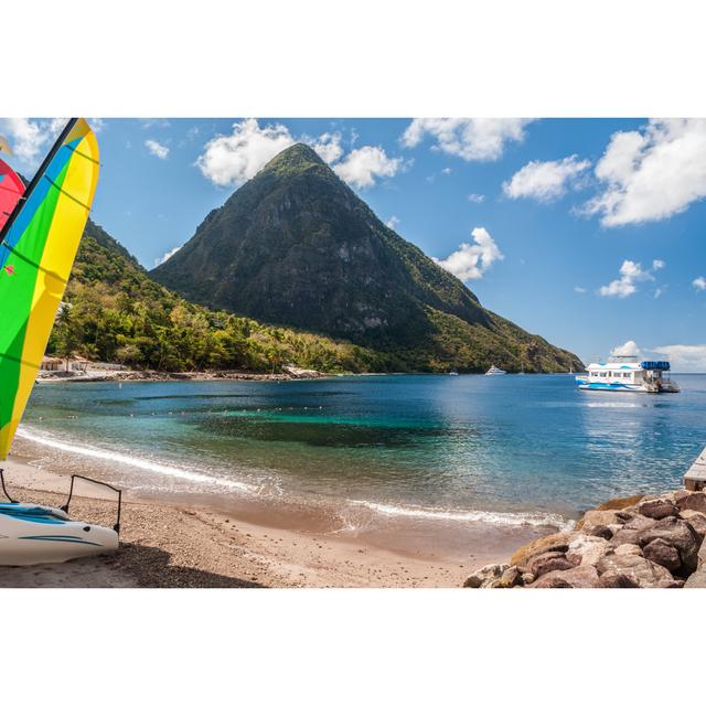 Beach on St. Lucia - Wrapped Canvas Photograph Breakwater Bay Size: 30cm H x 46cm W x 3.8cm D on Productcaster.