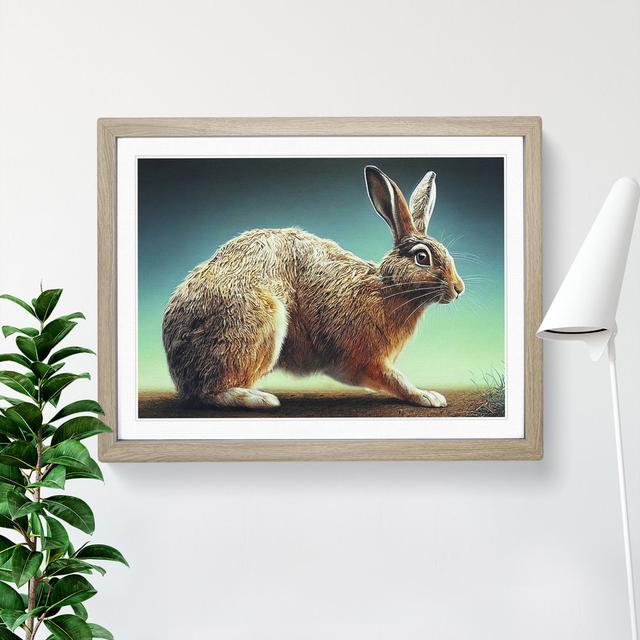 An Adorable Rabbit - Picture Frame Graphic Art Brambly Cottage Size: 25cm H x 34cm W x 2cm D, Frame Option: Oak on Productcaster.