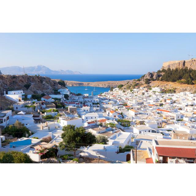 Village Of Lindos by Mareandmare - Wrapped Canvas Print Breakwater Bay Size: 30cm H x 46cm W on Productcaster.