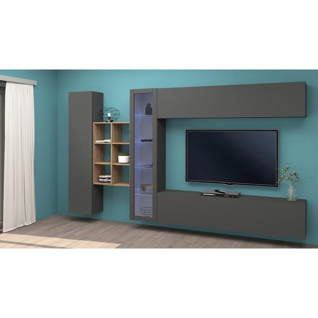 Wohnwand Maruska für TVs bis zu 70" Web Furniture Farbe: Grau Anthrazit on Productcaster.