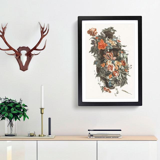 Floral Garland by Johan Teyler - Picture Frame Painting Print East Urban Home Frame Option: Black Framed, Size: 36cm H x 27cm W x 2cm D on Productcaster.