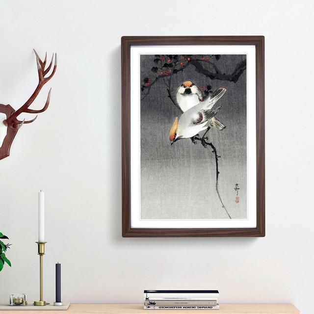 Bohemian Waxwing Birds by Ohara Koson - Picture Frame Painting Print East Urban Home Frame Option: Walnut Framed, Size: 36cm H x 27cm W x 2cm D on Productcaster.