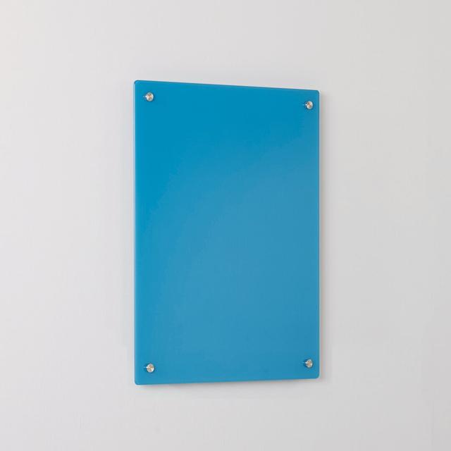 Wall Mounted Glass Board Symple Stuff Colour: Sky Blue, Size: 90 cm H x 60 cm W x 3.5 cm D on Productcaster.