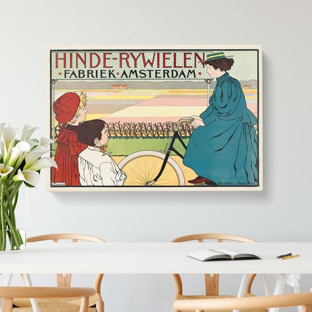 Hinde-Rijwielen Bicycles by Johann Georg Van Caspel - Wrapped Canvas Painting East Urban Home Size: 60cm H x 91cm W x 3cm D on Productcaster.