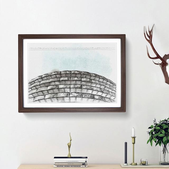 Architecture Sketch Vol.4 in Abstract - Picture Frame Graphic Art Print East Urban Home Frame Option: Walnut Framed, Size: 62cm H x 87cm W x 2cm D on Productcaster.