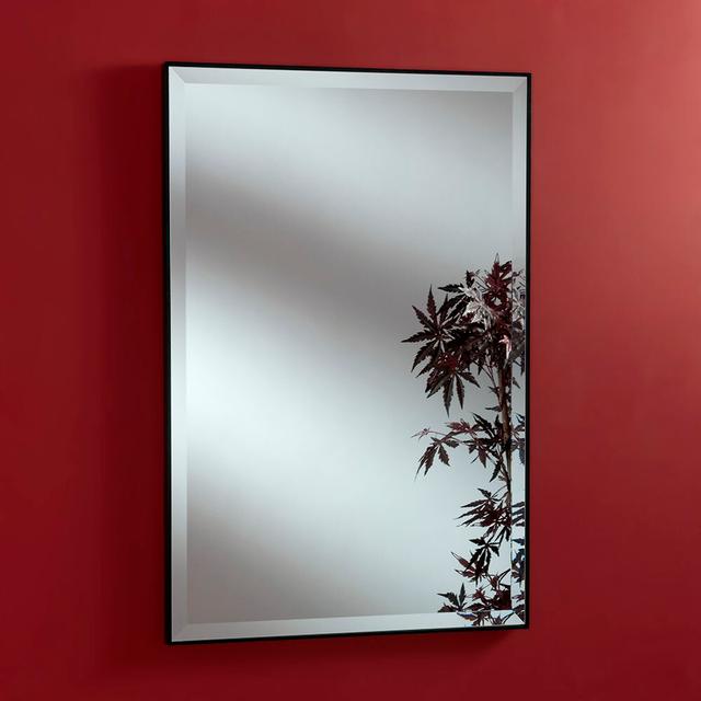 Arjae Wood Framed Wall Mounted Accent Mirror 17 Stories Finish: Black, Size: 93cm H x 63cm W on Productcaster.