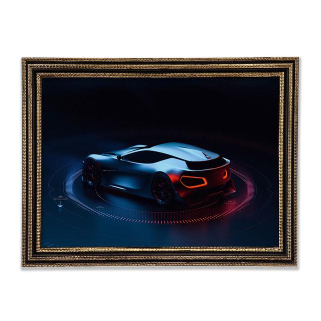 Full Spin Futuristic Car - Single Picture Frame Art Prints on Canvas Brayden Studio Format: Black Framed Wood, Size: 42cm H x 59.7cm W x 3cm D on Productcaster.