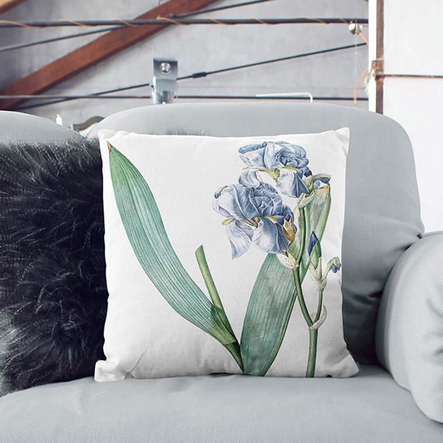 Dalmatian Iris Flower by Pierre-Joseph Redoute Cushion with Filling East Urban Home Size: 55cm H x 55cm W x 20cm D, Backing Colour: Stone on Productcaster.