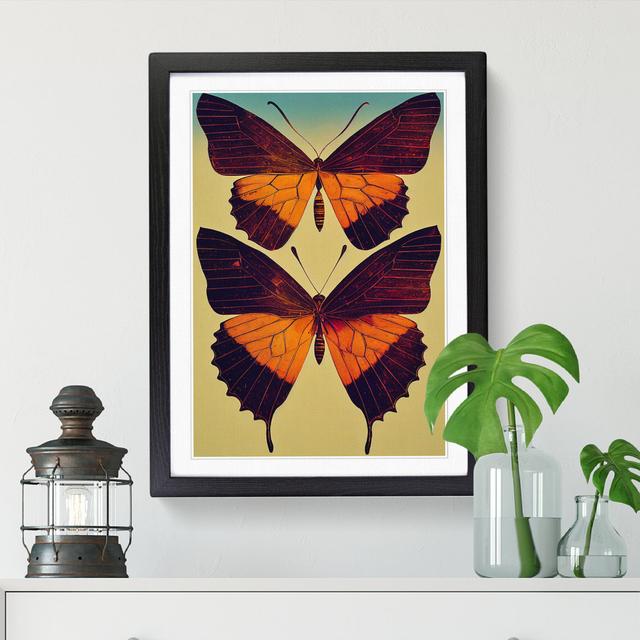 Butterfly Collage - Single Picture Frame Print Brambly Cottage Format: Black Framed, Size: 46cm H x 34cm W on Productcaster.