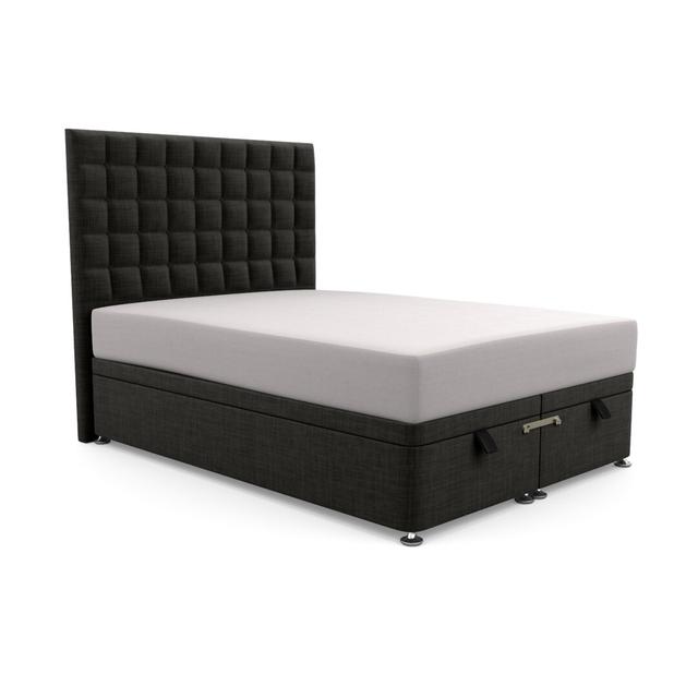 Hart Bridgeholme Upholstered Ottoman Bed Canora Grey Upholstery Material: Linen, Upholstery Colour: Linen Charcoal, Size: Small Single (2'6) on Productcaster.