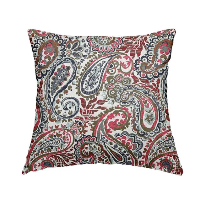 Mcgrath Paisley Rectangular Throw Cushion Marlow Home Co. Colour: Red/Blue on Productcaster.