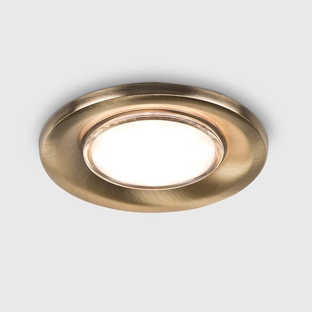 8cm Downlight and Recessed Lighting Kit (Set of 4) Symple Stuff Trim Finish: Antique Brass, Bulb Colour: Warm White on Productcaster.