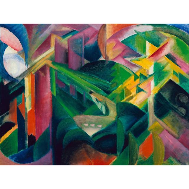 Deer In A Monastery Garden by Franz Marc - Wrapped Canvas Painting East Urban Home Size: 60cm H x 80cm W x 4cm D on Productcaster.