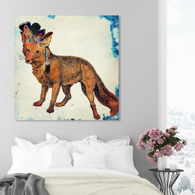 'Wild Fox' Graphic Art Print on Canvas East Urban Home Size: 61 cm H x 61 cm W on Productcaster.