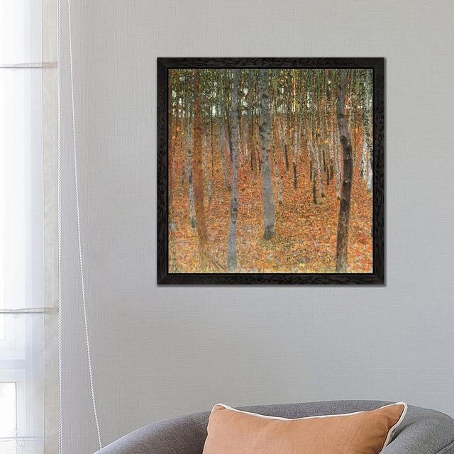 Forest of Beech Trees by Gustav Klimt - Painting Print on Canvas Union Rustic Frame Option: Black Framed, Size: 94cm H x 94cm W x 4cm D on Productcaster.