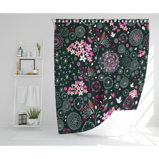 Heyward Polyester Shower Curtain Set Rosalind Wheeler Size: 168cm H x 168cm W on Productcaster.