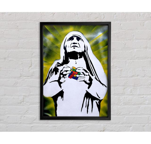 Mother Teresa Rubiks Cube Framed Print Bright Star Size: 100cm H x 141.4cm W x 3.3cm D on Productcaster.