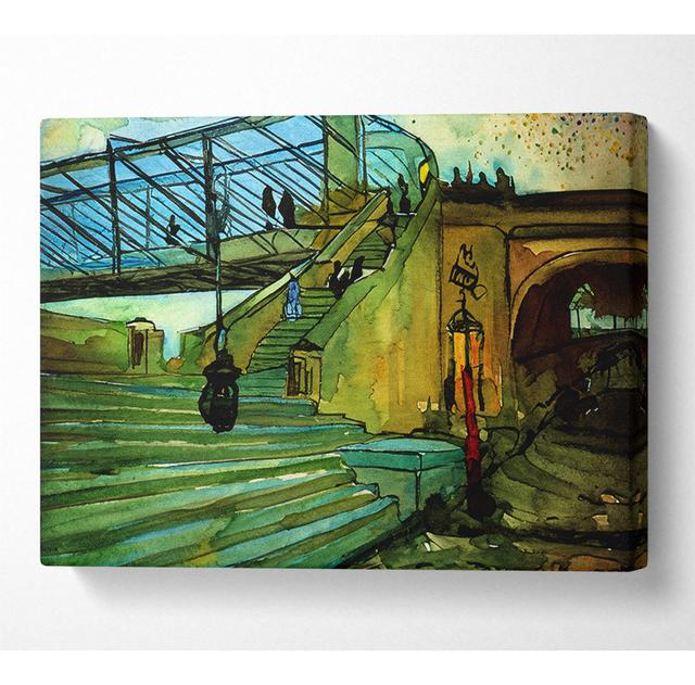 Van Gogh the Trinquetaille Bridge - Wrapped Canvas Art Prints House of Hampton Größe: 81 cm H x 121,9 cm B on Productcaster.