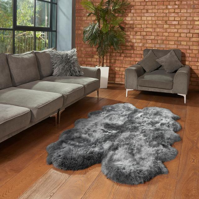 Sheepskin Grey Rug Mercer41 on Productcaster.