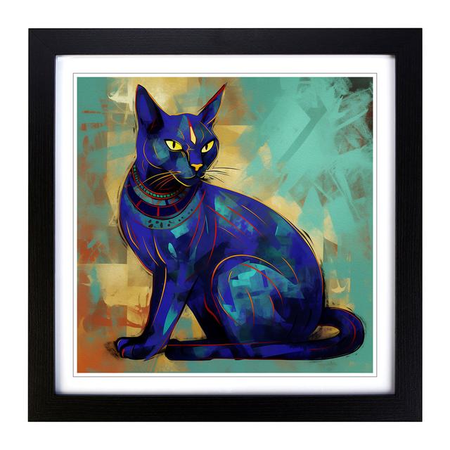 Egyptian Cat Gestural Art No.1 Latitude Vive Format: Black on Productcaster.