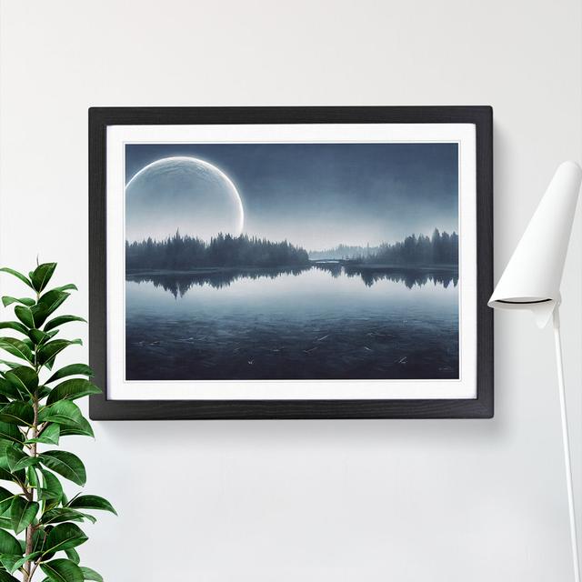 Modern Forest Lake - Picture Frame Graphic Art Alpen Home Size: 46cm H x 64cm W, Frame Colour: Black on Productcaster.