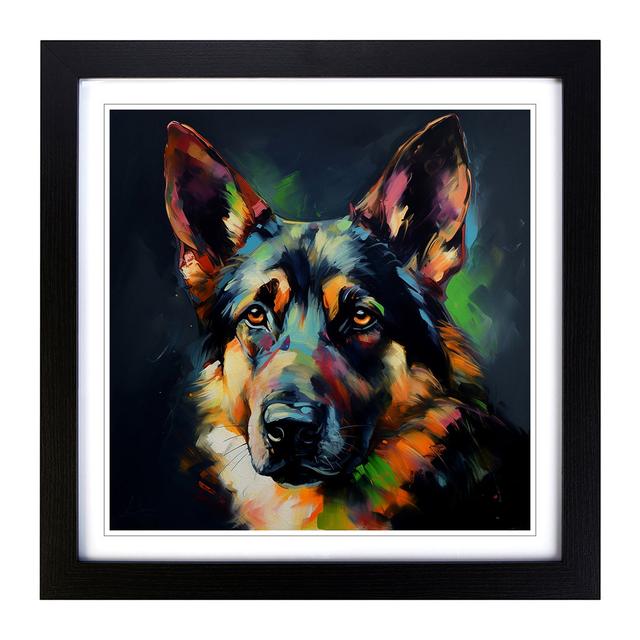 German Shepherd Expressionism - Single Picture Frame Art Prints on Wood Marlow Home Co. on Productcaster.