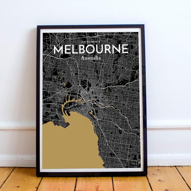 Melbourne City Map - Unframed Graphic Art Print on Paper East Urban Home Size: 61cm H x 45.7cm W x 0.1cm D on Productcaster.